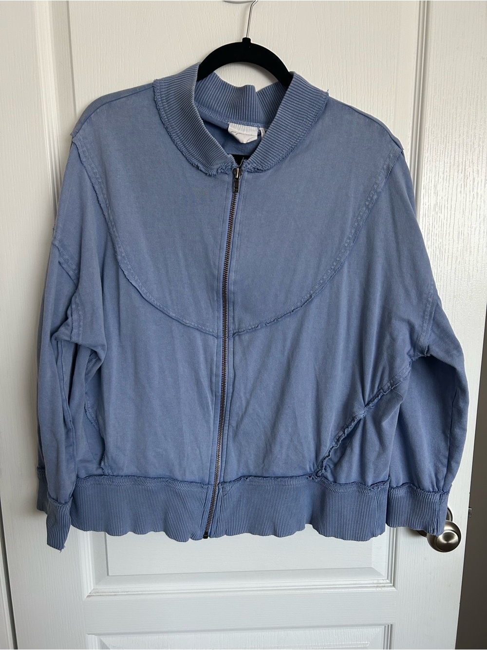 Urban Outfitters Dusty Blue Zip-Front Bomber Jacket